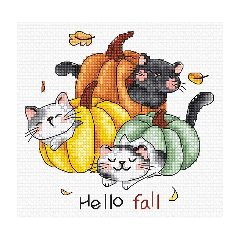 Zählmuster-Kreuzstichset „Hello Fall“ 12x12cm SLETIL8078