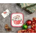 Kit de point de croix compté "Meowy Christmas" - avec cercle à broder inclus 11x9cm SLETIL8080