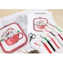 Kit de point de croix compté "Meowy Christmas" - avec cercle à broder inclus 11x9cm SLETIL8080