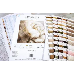 Набор для вышивания счетным крестом "Peony Poses" 35x35cm SLETIL8083