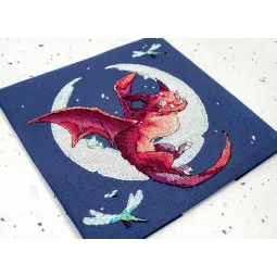 Kit de point de croix compté "Dragon" 20x19cm SLETIL8800