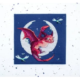 Kit de point de croix compté "Dragon" 20x19cm SLETIL8800