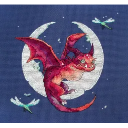 Kit de point de croix compté "Dragon" 20x19cm SLETIL8800