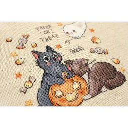 Kit de Point de Croix Compté "Trick Or Treat" №2 14x13cm SLETIL8815