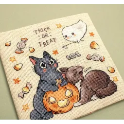 Kit de Point de Croix Compté "Trick Or Treat" №2 14x13cm SLETIL8815