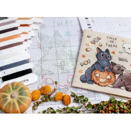 Kit de Point de Croix Compté "Trick Or Treat" №2 14x13cm SLETIL8815