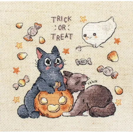 Counted Cross Stitch Kit "Trick Or Treat" №2 14x13cm SLETIL8815