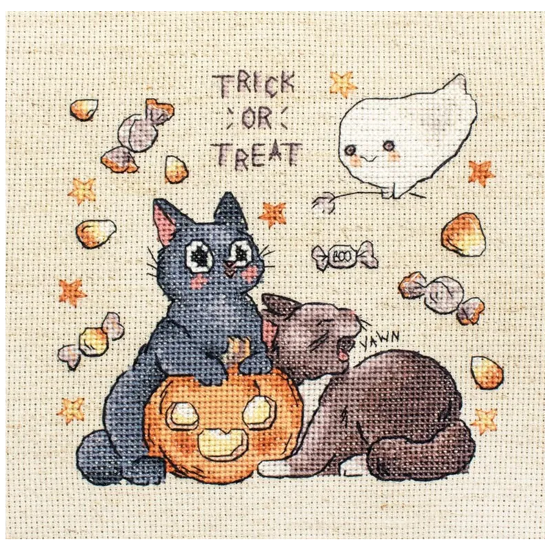 Counted Cross Stitch Kit "Trick Or Treat" №2 14x13cm SLETIL8815