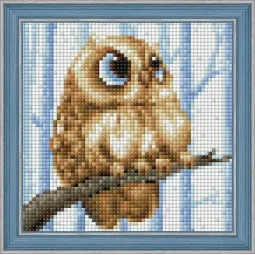 Diamond painting kit "Owlet" 15*15 cm AM1550