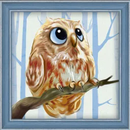 Diamond painting kit "Owlet" 15*15 cm AM1550