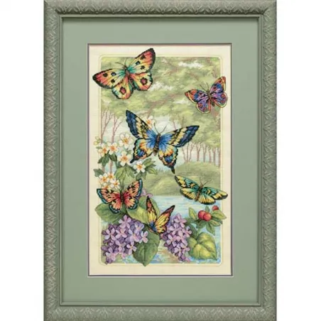 Kreuzstich-Set Gold Collection Butterfly Forest 25,4x40,6 cm D35223