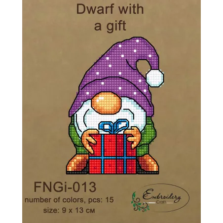 Dwarf with a gift  (beads) FBNGI-013