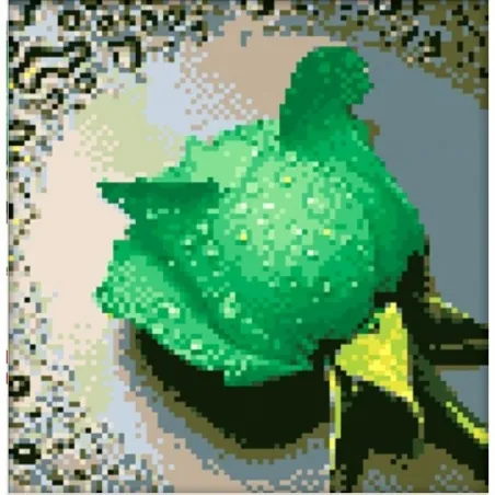AUSVERKAUFT (Eingestellt) Diamond Painting Kit Green Rose 22х24 cm AZ-28
